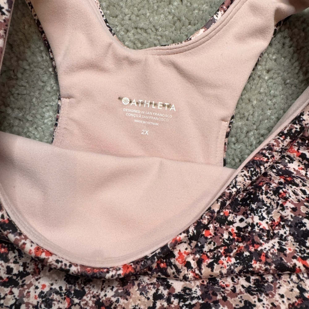 ATHLETA Tulip Pink Print Conscious Crop Top Sports Bra Multiple Sizes D - DD+ - Picture 10 of 16